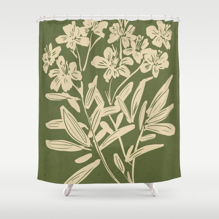 Minimalist Flowers 3 Shower Curtain Gallery Image 1