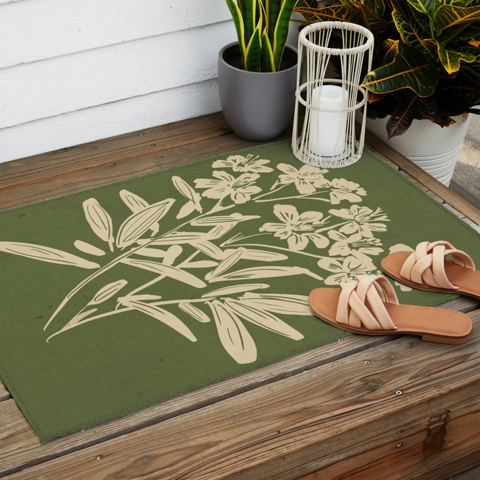 Minimalist Flowers 3 Outdoor Rug Gallery Image 2