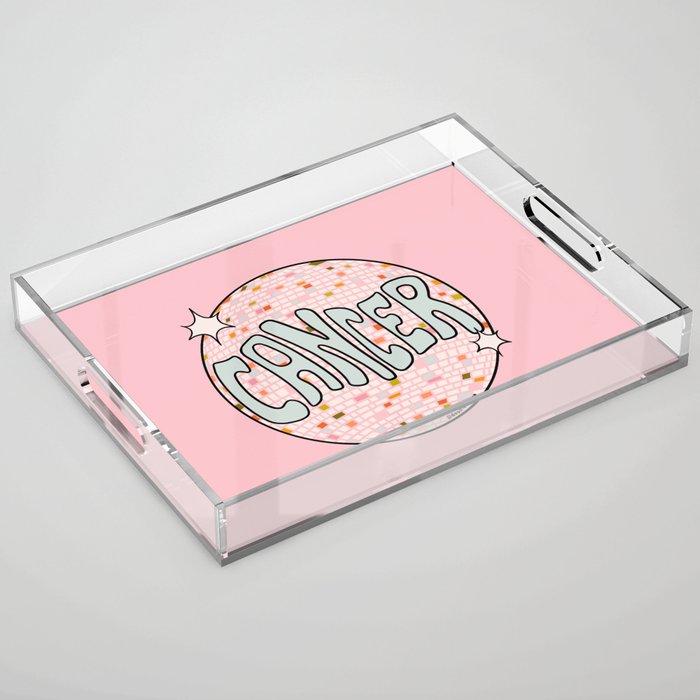 Cancer Disco Ball Acrylic Tray Gallery Image 1