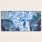 Little Morel Mushrooms in Blue Night Desk Mat Gallery Image 3