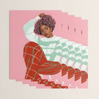 Un-Confine, Free Spirit Colorful People, Plaid Check Pattern Black Woman Afro, Tartar Fashion Eclectic Bohemian, Hep Chic Illustration Painting Wrapping Paper Gallery Image 3