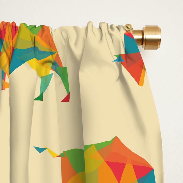 Fractal Geometric Bull Window Curtain Gallery Image 2