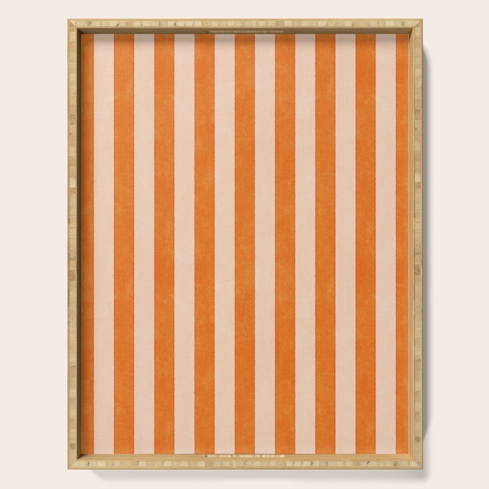 STRIPES 001 D - Pumpkin Serving Tray Gallery Image 1