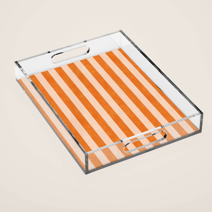 STRIPES 001 D - Pumpkin Acrylic Tray Gallery Image 1