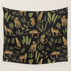Jungle Night Cheetah Prints Wall Tapestry Gallery Image 4