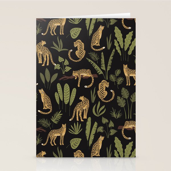 Jungle Night Cheetah Prints Stationery Card Gallery Image 1