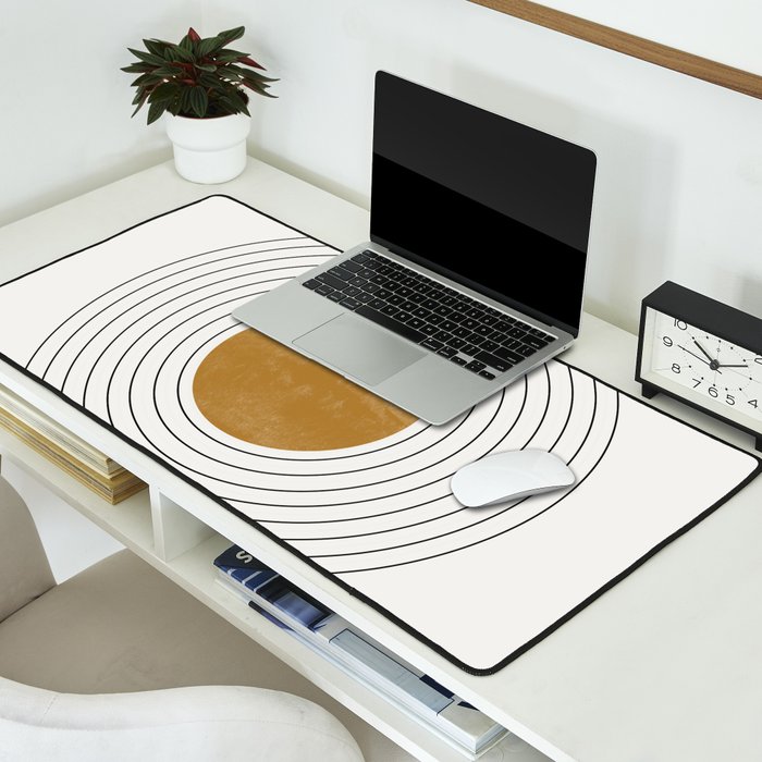 Sunshine Retro Circle Sun Desk Mat Gallery Image 2
