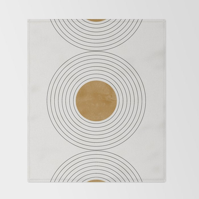 Sunshine Retro Circle Sun Throw Blanket Gallery Image 2