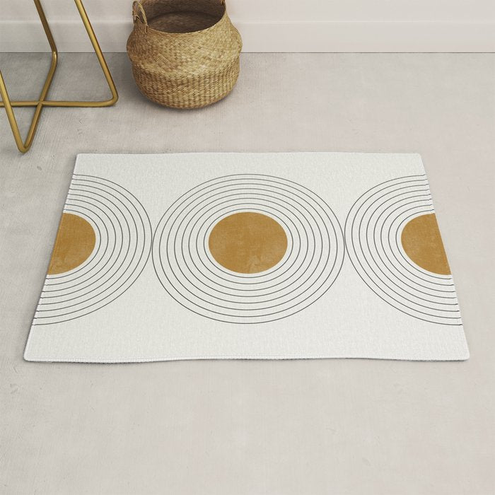 Sunshine Retro Circle Sun Rug Gallery Image 1