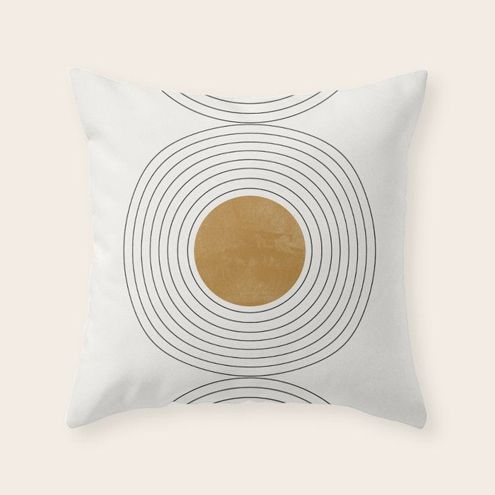 Sunshine Retro Circle Sun Throw Pillow Gallery Image 6