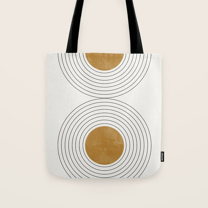 Sunshine Retro Circle Sun Tote Bag Gallery Image 1