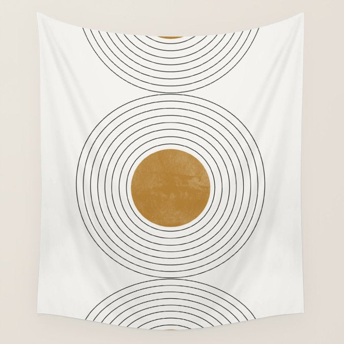 Sunshine Retro Circle Sun Wall Tapestry Gallery Image 1