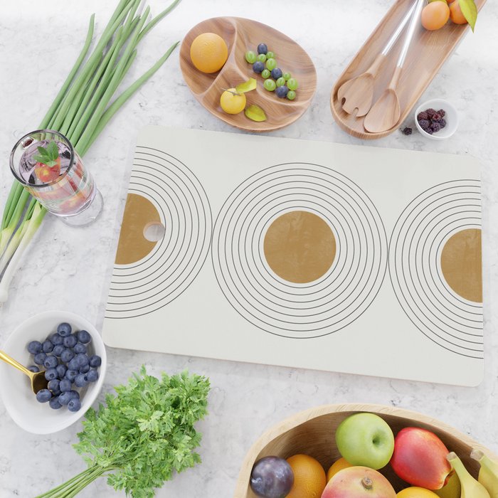 Sunshine Retro Circle Sun Cutting Board Gallery Image 2