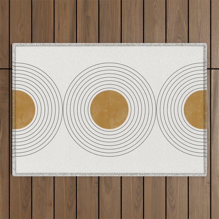 Sunshine Retro Circle Sun Outdoor Rug Gallery Image 1