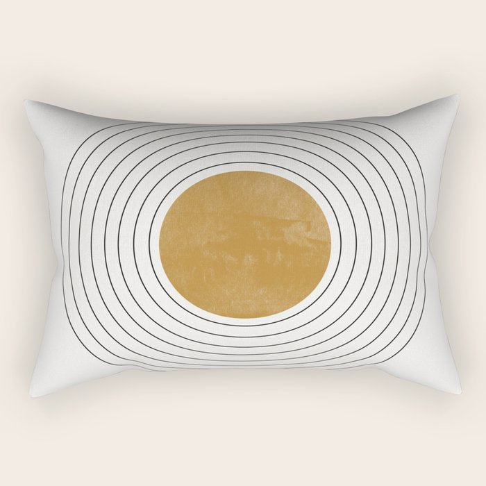 Sunshine Retro Circle Sun Rectangular Pillow Gallery Image 2