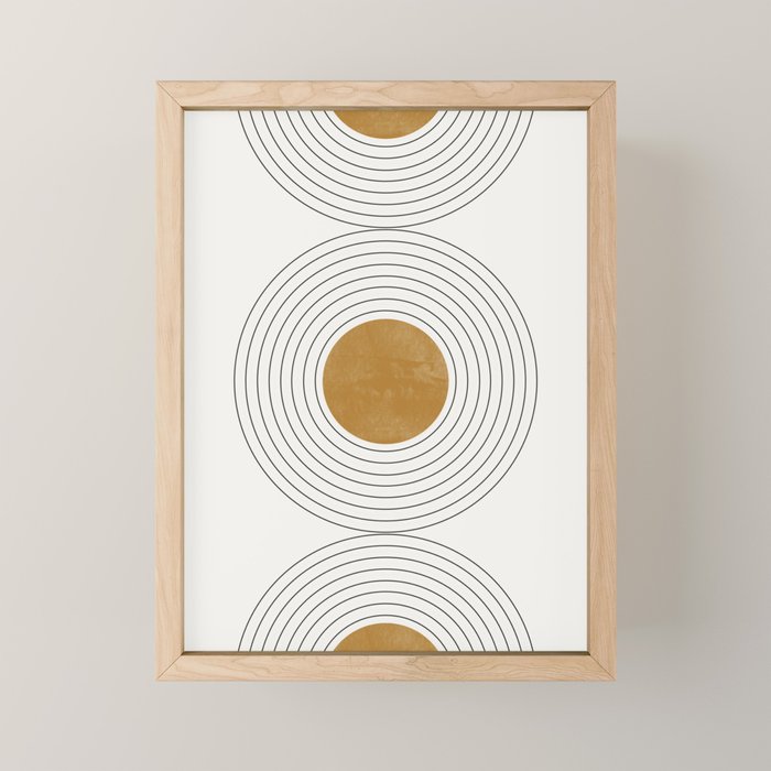 Sunshine Retro Circle Sun Mini Art Print Gallery Image 1