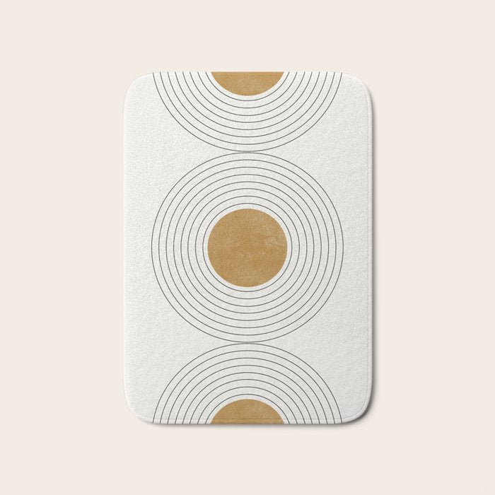 Sunshine Retro Circle Sun Bath Mat Gallery Image 1