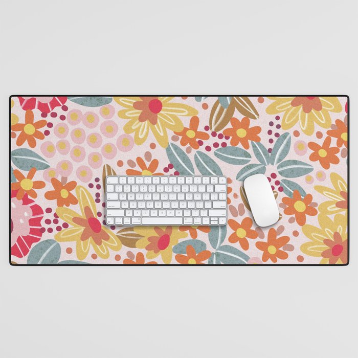 Alicia Pink Pattern Desk Mat Gallery Image 1