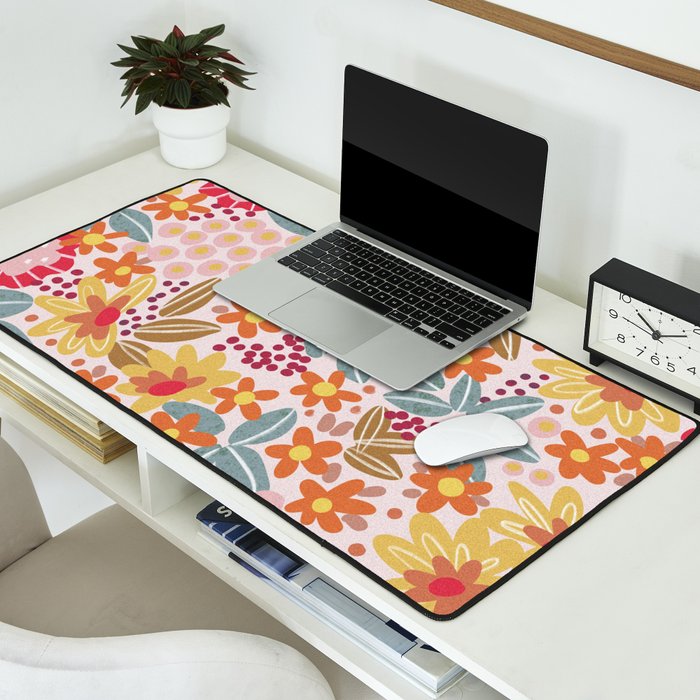 Alicia Pink Pattern Desk Mat Gallery Image 2