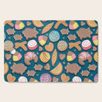Mexican Sweet Bakery Frenzy // turquoise background // pastel colors pan dulce Cutting Board Gallery Image 1
