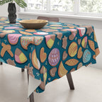 Mexican Sweet Bakery Frenzy // turquoise background // pastel colors pan dulce Tablecloth Gallery Image 3