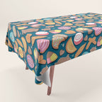 Mexican Sweet Bakery Frenzy // turquoise background // pastel colors pan dulce Tablecloth Gallery Image 1