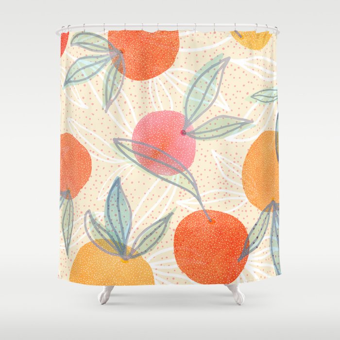 Bright Summer Fruit Collage Shower Curtain Gallery Image 1