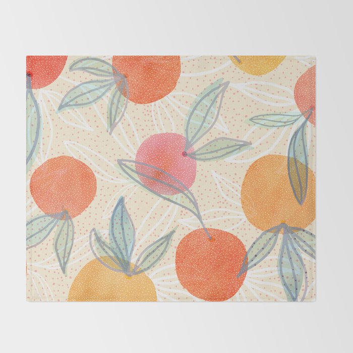 Bright Summer Fruit Collage Throw Blanket Gallery Image 2