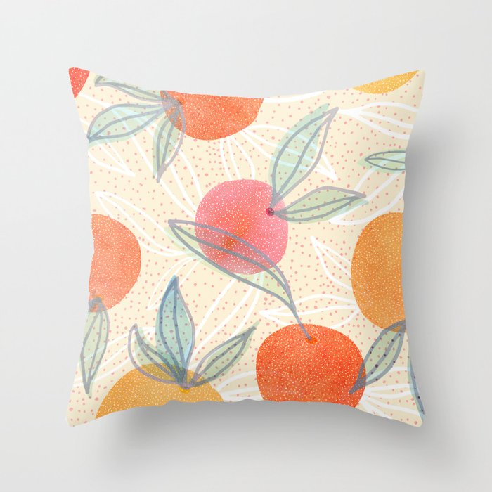 Bright Summer Fruit Collage Throw Pillow Gallery Image 1