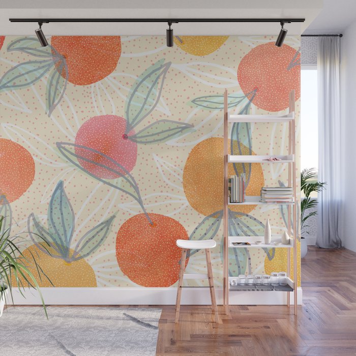 Bright Summer Fruit Collage Wall Mural Gallery Image 1