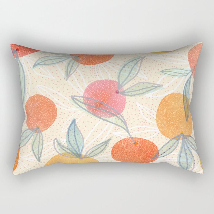 Bright Summer Fruit Collage Rectangular Pillow Gallery Image 1