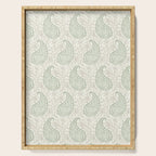 Block Print Paisley - sage and light taupe Serving Tray Gallery Image 1