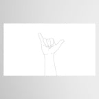 Minimal Line Art Shaka Hand Gesture Tablecloth Gallery Image 2