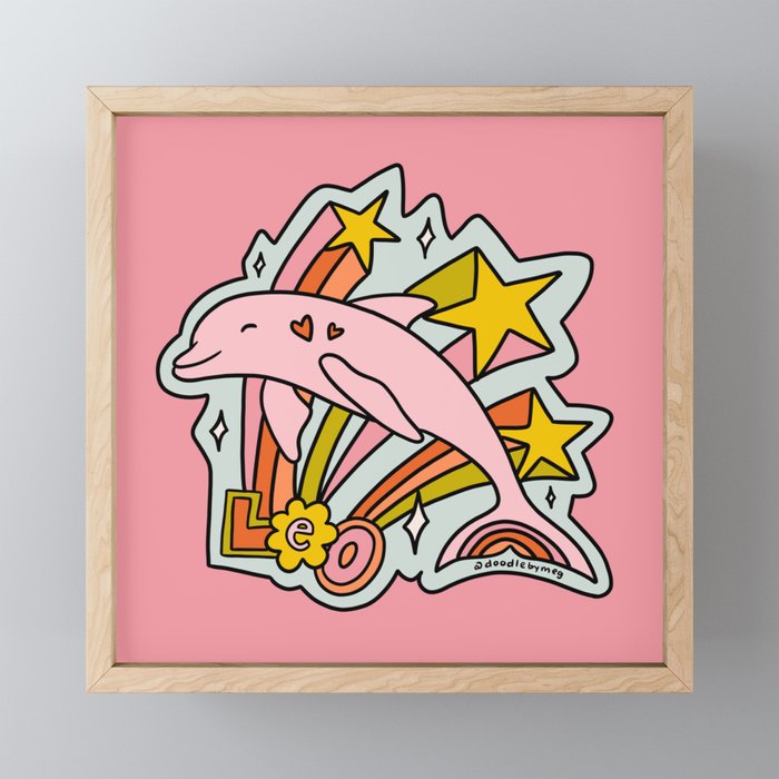 Leo Dolphin Mini Art Print Gallery Image 1