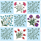 Turkish Ebru - Checkered Flowers Coffee Mug Gallery Image 2