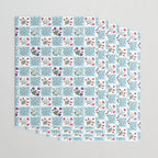 Turkish Ebru - Checkered Flowers Wrapping Paper Gallery Image 3
