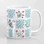 Turkish Ebru - Checkered Flowers Coffee Mug Gallery Image 1