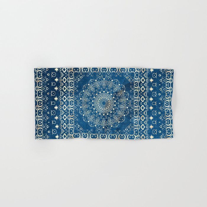 Old Bookshop Magic Mandala in Blue Bath Towel Gallery Image 1