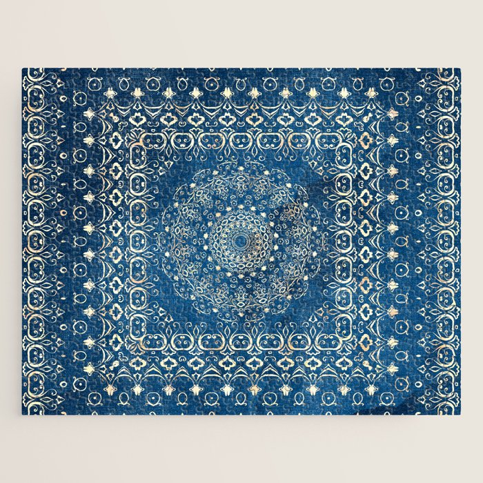 Old Bookshop Magic Mandala in Blue Jigsaw Puzzle Gallery Image 1