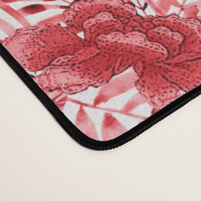 Chinoiserie Monkey Jungle Botanical Red Toile de Jouy Art Desk Mat Gallery Image 4