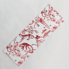 Chinoiserie Monkey Jungle Botanical Red Toile de Jouy Art Yoga Mat Gallery Image 1