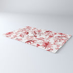 Chinoiserie Monkey Jungle Botanical Red Toile de Jouy Art Rug Gallery Image 3