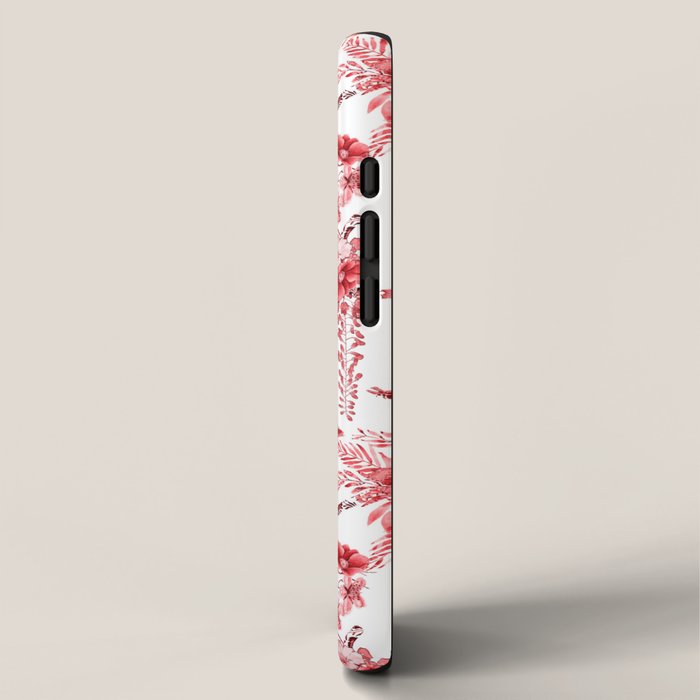 Chinoiserie Monkey Jungle Botanical Red Toile de Jouy Art iPhone Case Gallery Image 2