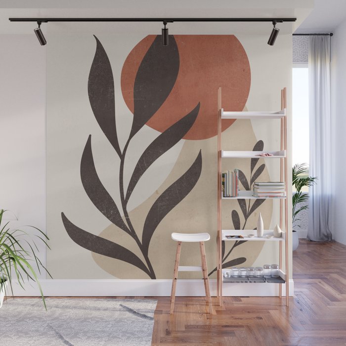 Minimal Abstract Art Plant 8 Wall Mural Gallery Image 1