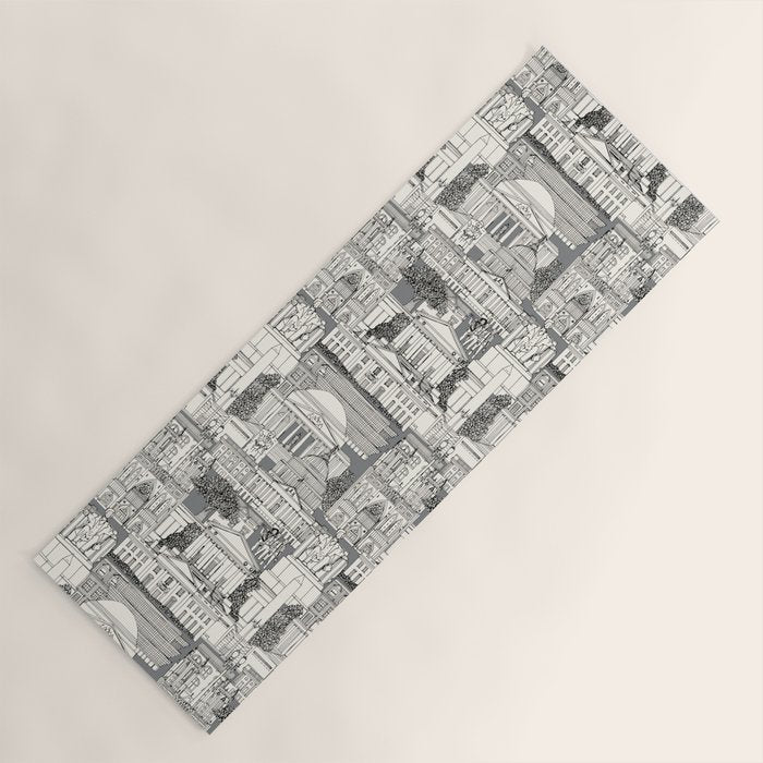 Washington DC toile gray Yoga Mat Gallery Image 1