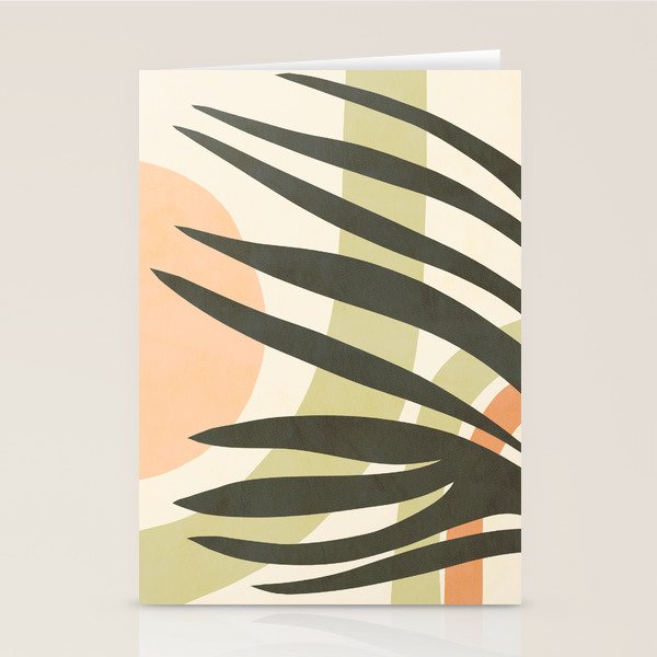 Palm leaf with sun and rainbow nº2 Stationery Card Gallery Image 1
