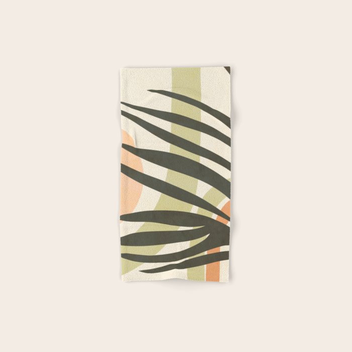 Palm leaf with sun and rainbow nº2 Bath Towel Gallery Image 1