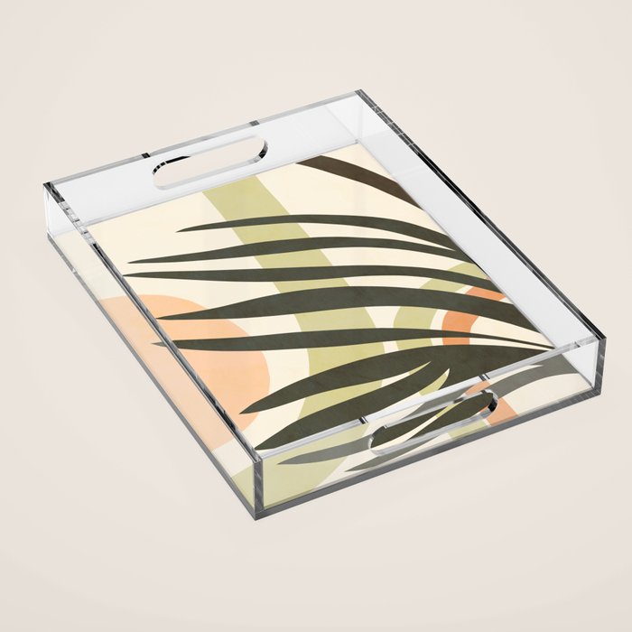 Palm leaf with sun and rainbow nº2 Acrylic Tray Gallery Image 1