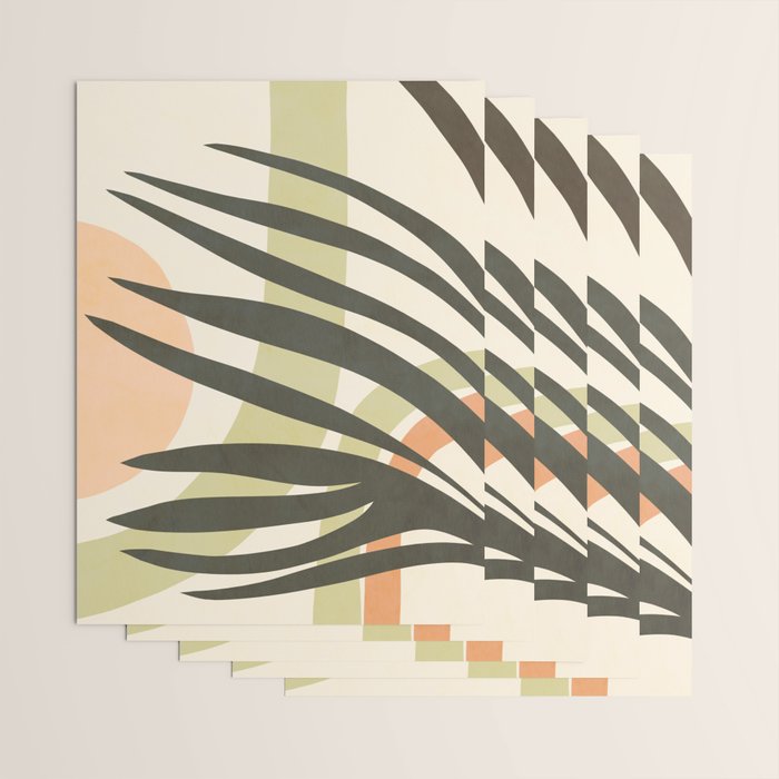 Palm leaf with sun and rainbow nº2 Wrapping Paper Gallery Image 3