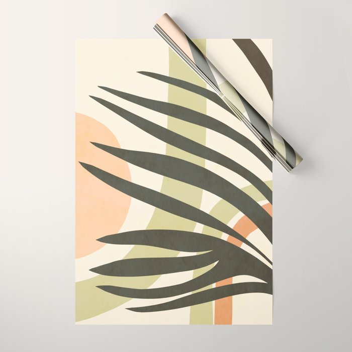 Palm leaf with sun and rainbow nº2 Wrapping Paper Gallery Image 1